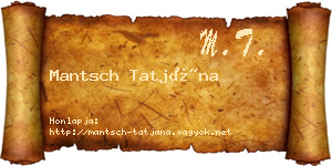 Mantsch Tatjána névjegykártya